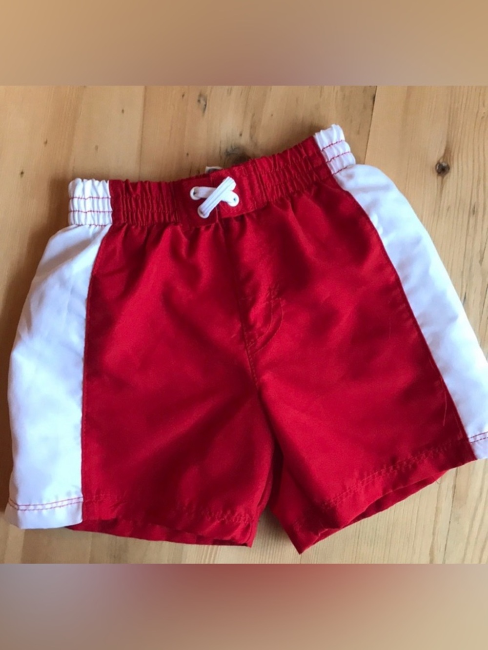 OP (12 month) red white swim trunks shorts suit